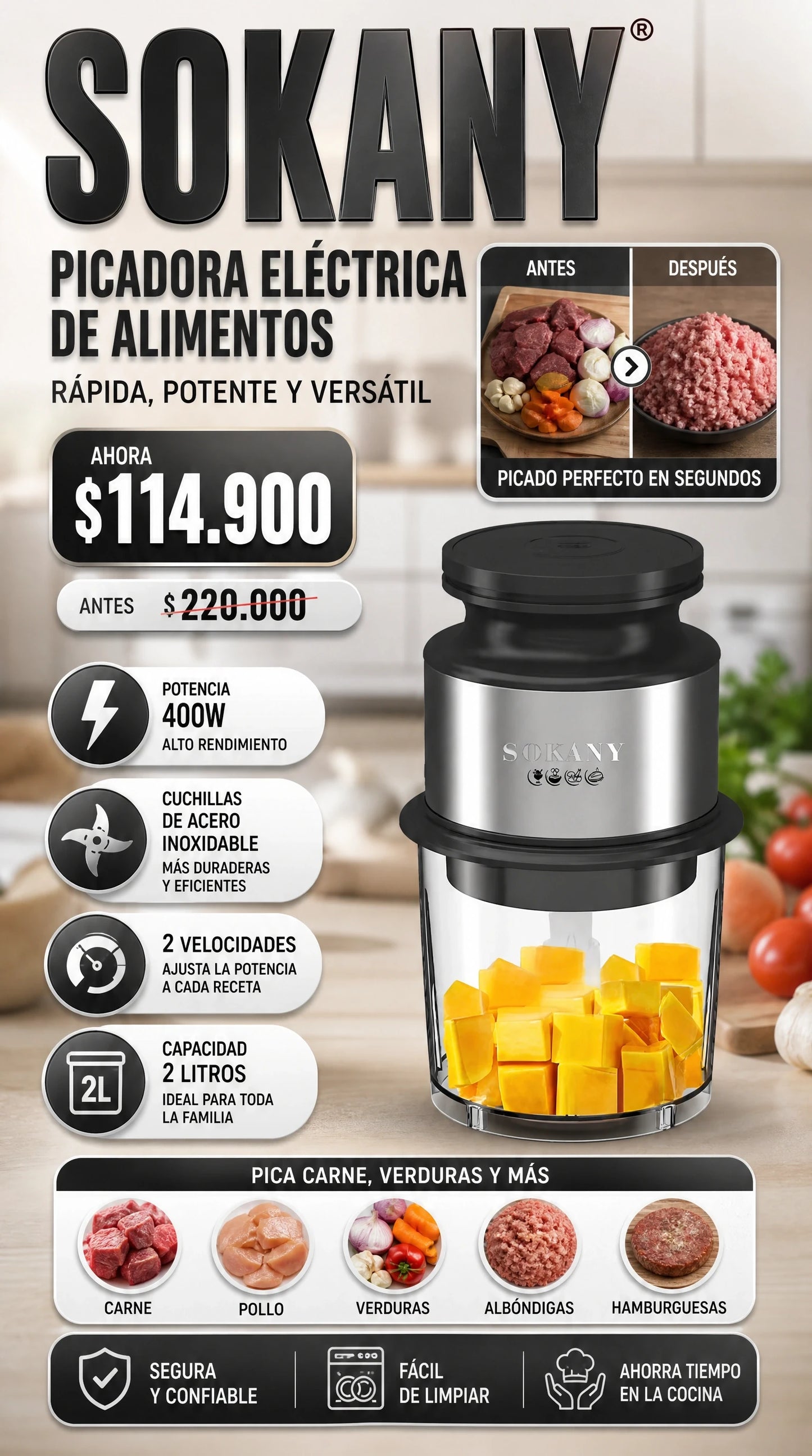 PICADOR DE ALIMENTOS SOKANY 06061